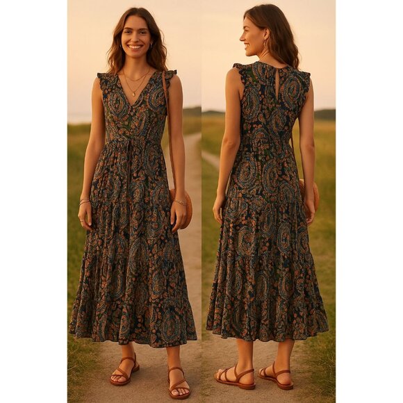 Anthropologie by Anthropologie Dresses & Skirts - Anthropologie Boho Chic Indie Romantic Summer Paisley Tiered Maxi Dress Sz 8